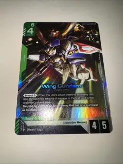 Gundam Card Game ST02-001 LR Wing Gundam English TCG CCG - Image 4