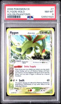 PSA 8 NM-MT Flygon 7/110 Holo Foil Rare Ex Holon Phantoms Pokemon Card - Image 1