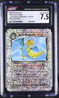 CGC 7.5 Dark Dragonite Reverse Holo 5/110 2002 Legendary Collection Pokemon Card - Image 1