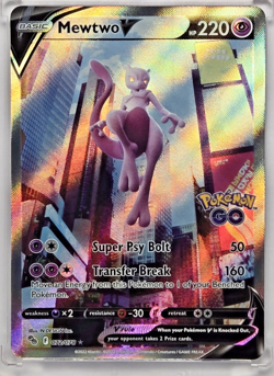 Pokemon Go Mewtwo v 2022 Alternate Full Art Holo Card 072/078 - Image 2