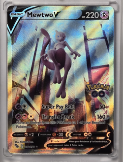 Pokemon Go Mewtwo v 2022 Alternate Full Art Holo Card 072/078 - Image 3