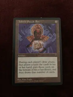 Teferi's Puzzle Box Artifact Rare Card Magic The Gathering Visions Ex Condition - Image 1