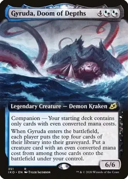 Magic: The Gathering Gyruda, Doom of Depths Extended Art 351 Rare Regular IKO - Image 1
