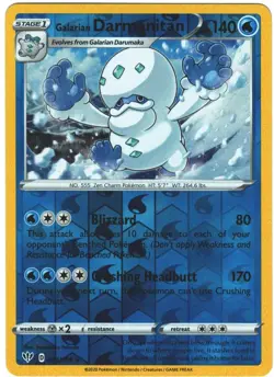Galarian Darmanitan 44/189 Darkness Ablaze Reverse Holo Rare Pokemon TCG - Image 1