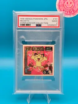 PSA 2 - 1998 AMADA POKEMON JAPANESE HYPER STICKER COLLECTION 101 MEOWTH - Image 1