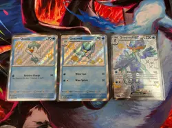 Quaxly 082 Quaxwell 083 Quaquaval 084 Paldean Fates Shiny NM Pokemon Promo Set - Image 1