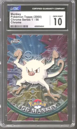 Pokemon Topps Chrome Mankey 56 CGC 10 GEM MINT - Image 1