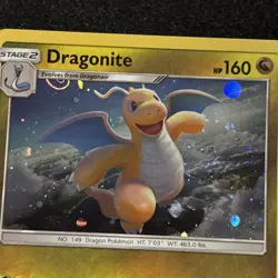 POKEMON DRAGONITE 96/149 RARE COSMOS HOLOFOIL WITH HALF GALAXY SWIRL SUN & MOON - Image 4