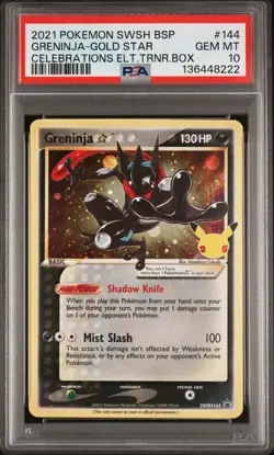 2021 POKEMON SWSH BLACK STAR PROMO #144 GRENINJA-GOLD STAR PSA 10 - Image 1