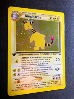 Ampharos 01/64 Neo Revelation Holo, 1st Edition, Pokemon, Near Mint - Image 2