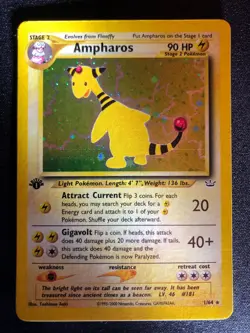Ampharos 01/64 Neo Revelation Holo, 1st Edition, Pokemon, Near Mint - Image 3