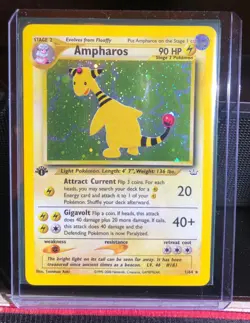 Ampharos 01/64 Neo Revelation Holo, 1st Edition, Pokemon, Near Mint - Image 4