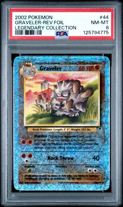 2002 Pokemon Legendary Collection #44 Graveler Reverse Foil PSA 8 NM-MT - Image 1