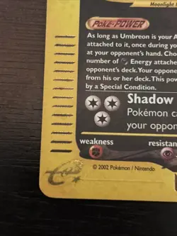Pokemon Umbreon Aquapolis Holo Rare #H29 Near Mint NM - Image 4