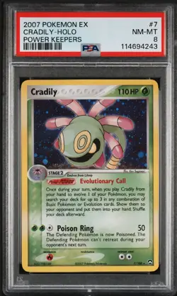PSA 8 Pokemon TCG Cradily 7/108 EX Power Keepers Holo Rare - Image 1