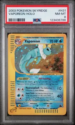 Pokemon Vaporeon 2003 Skyridge Holo #H31 PSA 8 🔮Beautiful Orb🔮 🔥New Cert🔥 - Image 1