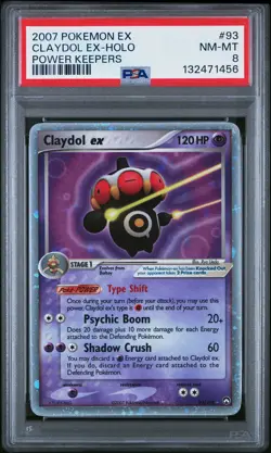 2007 POKEMON EX POWER KEEPERS #93 CLAYDOL EX-HOLO PSA 8 - Image 1