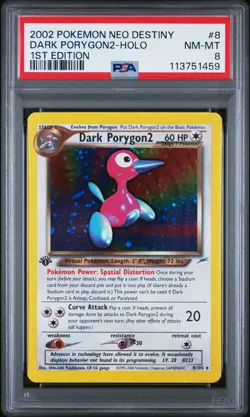2002 POKEMON NEO DESTINY 1ST ED #8 DARK PORYGON2-HOLO PSA 8 - Image 1