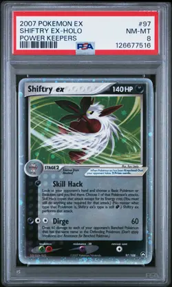 2007 POKEMON EX POWER KEEPERS #97 SHIFTRY EX-HOLO PSA 8 - Image 1