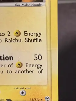 Pokemon TCG Raichu Ex FireRed & LeafGreen Set Holo Rare #12/112 2004 VTG MP - Image 2