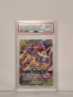 (AUS) Pokemon TCG 2019 Sun & Moon Tag Team Charizard & Braixen GX SM230 PSA 10 - Image 1