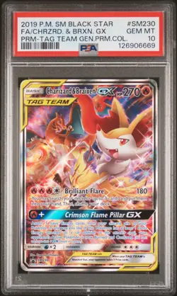 (AUS) Pokemon TCG 2019 Sun & Moon Tag Team Charizard & Braixen GX SM230 PSA 10 - Image 3