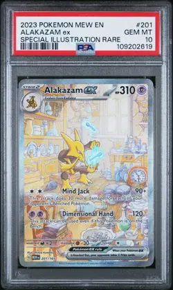 Alakazam ex 201/165 Sv: Scarlet & Violet 151 English Pokemon PSA 10 Gem Mint - Image 1