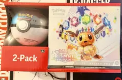 Pokemon TCG 2-Pack Prismatic Evolutions ETB + Poke Ball Tin Sealed Gift Lot 🏰 - Image 1