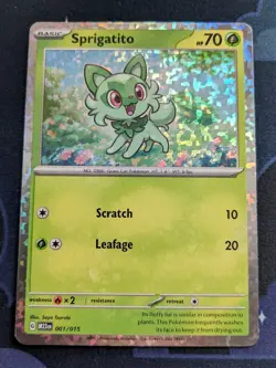 Sprigatito 001/015 Promo Pokemon Card TCG Pokemon Trading Card Game Mcdonalds NM - Image 1
