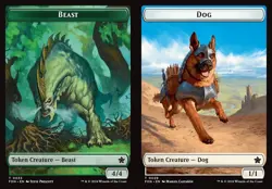MTG Foundations TOKEN Beast #0033 Dog #0029 PLAYSET 4X X4 - Image 1