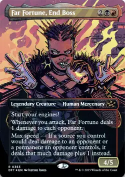 Far Fortune, End Boss FOIL BORDERLESS Aetherdrift Magic MTG NM - Image 1