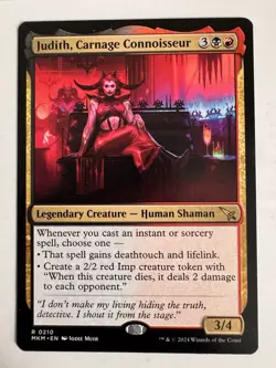 Judith, Carnage Connoisseur 0210 Non Foil Rare Murders at Karlov Manor MTG NM - Image 1