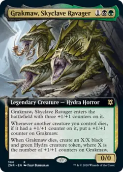 x1 Grakmaw, Skyclave Ravager - Foil - Extended Art R MTG Zendikar Rising M/NM, E - Image 1