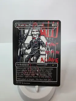 Want To Play A Game Borderless Playtest Card Mtg Regular Finish Saw Horror Movie - Image 2