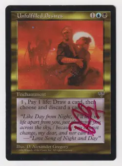 Red Signed Unfulfilled Desires HP Artist D. Alexander Gregory MTG Reserved List! - Image 1