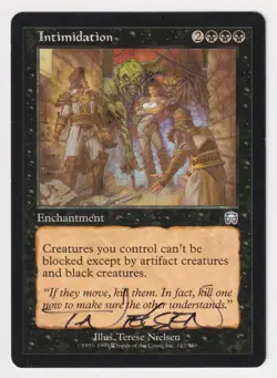 Signed Intimidation MP Mercadian Masques Artist Terese Nielsen 1999 MTG Magic! - Image 1