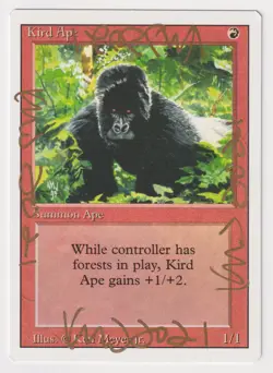 Quadruple Gold Signed Kird Ape NM Revised Artist Ken Meyer, Jr. 1994 MTG Magic! - Image 1