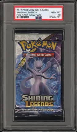 2017 Pokemon S&M Shining Legends Booster Pack Mewtwo Art PSA 10 Gem Mint - Image 1