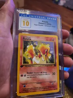 (POP 21) CGC 10 PRISTINE Pokemon Team Rocket 1st Edition Ponyta 64/82 Card - Image 1