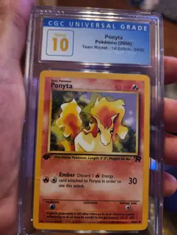 (POP 21) CGC 10 PRISTINE Pokemon Team Rocket 1st Edition Ponyta 64/82 Card - Image 2