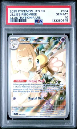 2025 POKEMON JTG EN-JOURNEY TOGETHER ILLUSTRATION RARE LILLIE'S RIBOMBEE PSA 10 - Image 1