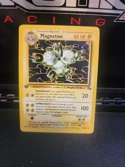 1999 Pokemon MAGNETON Fossil Set 1ST EDITION Non Holo RARE Card 26/62 - Image 1