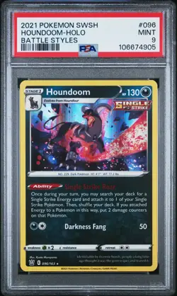 Houndoom Holo PSA 9 Battle Styles #096 Pokemon Card - Image 1