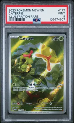 Caterpie Illustration Rare PSA 9 Scarlet & Violet 151 #172 Pokemon Card - Image 1