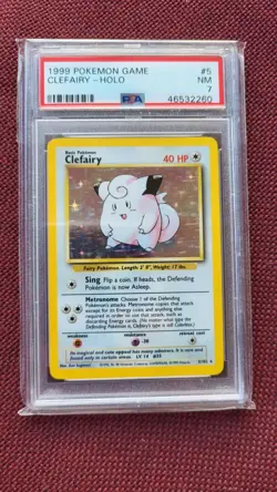 Clefairy Piepi Base Set PSA7 Near Mint #5 Pokemon Pokemon Holo - Image 1