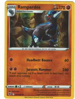 Rampardos 77/189 Astral Radiance Holo Rare Pokemon Card Pokemon TCG 077 - Image 1