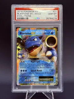 2016 POKEMON XY EVOLUTIONS #21 BLASTOISE EX HOLO PSA 10 - Image 1