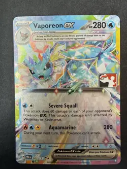 MINT Pokemon Vaporeon 023/131 Prize Pack Series One Stamp Stamped Promo - Image 1