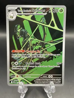 Pokemon TCG Destined Rivals Team Rockets Spidops Illustration Rare Card 187/182 - Image 1