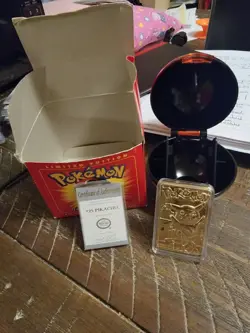 1999 Pikachu Pokemon 23K Gold Plated Card Limited Edition Burger King Red Box - Image 1